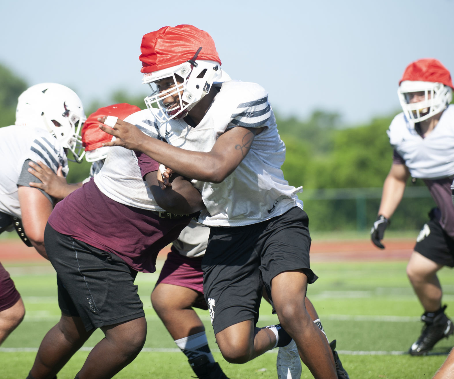 Belleville West High School football practice
